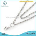Glänzende silberne Metallketten für Halsketten, Großhandel runder Medaillon Halskette Design
